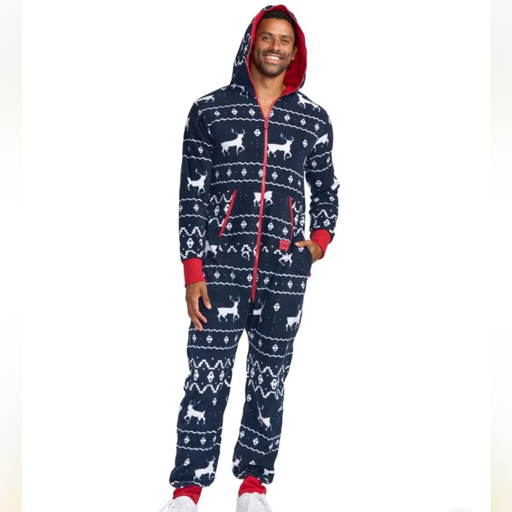 Tipsy Elves blue Reindeer jumpsuit size medium